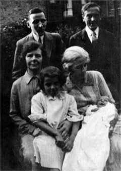 Raymond far right, may be Ada's husband. The girl looks like Winnie, the man looks a little like Ken. The woman I do not know, or who the baby belongs to, but it might be Ada's.