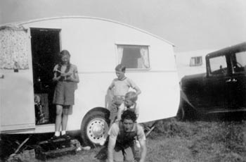 Dad on holiday with children