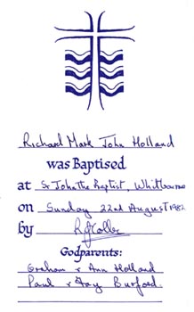 Baptism Certificate