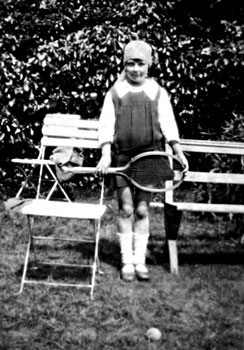 Mabel on the lawn, at the Post Office, Knightwick, Worcester.