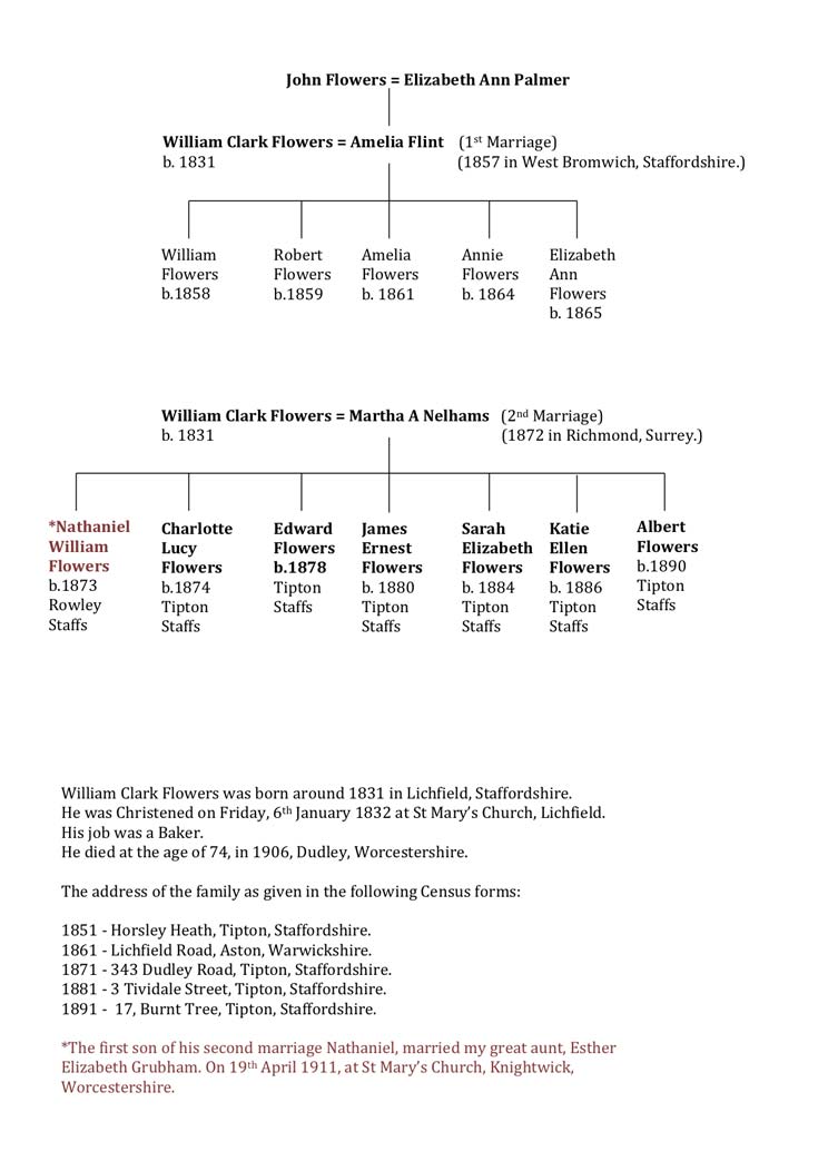 Nathaniel William Flowers - Family tree