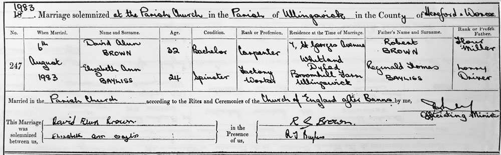 Marriage Certificate