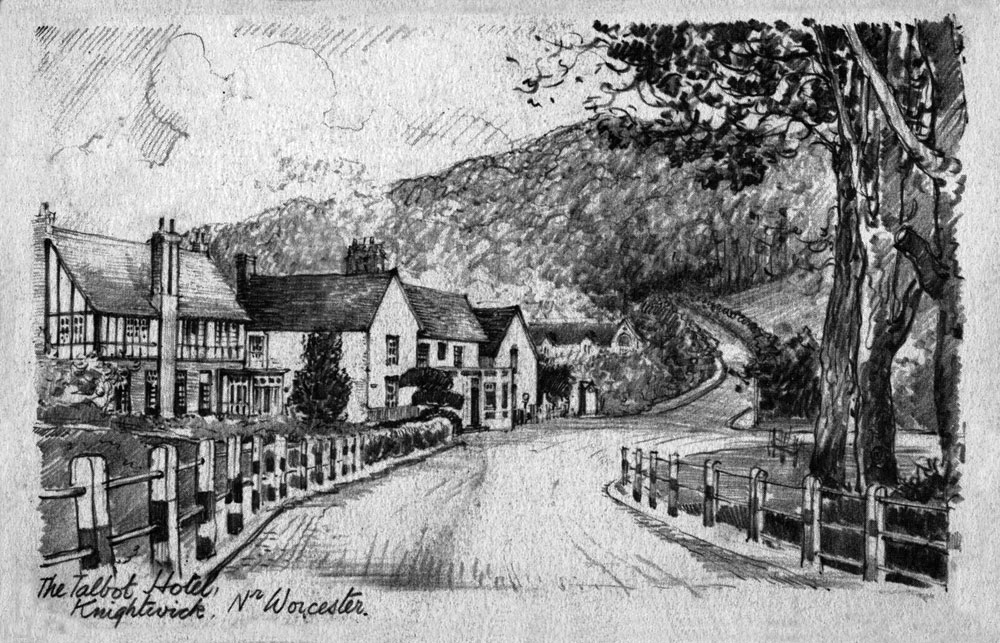 Talbot Hotel, Knightwick, sketch.